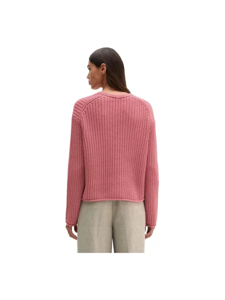 Sweter Marc O'polo z dekoltem w serek różowy
