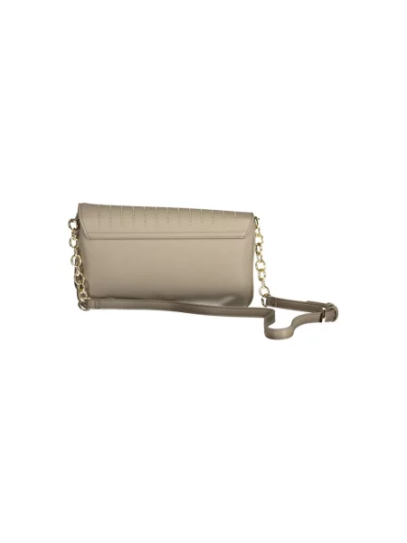 Lniana torebka crossbody Valentino By Mario Valentino z ćwiekami beżowa