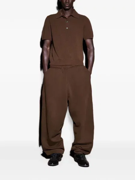 Scurt tricou polo Entire Studios tricotate maro