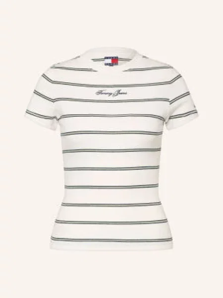 Tommy Jeans Tričko / světle zelená / tmavě zelená bílá