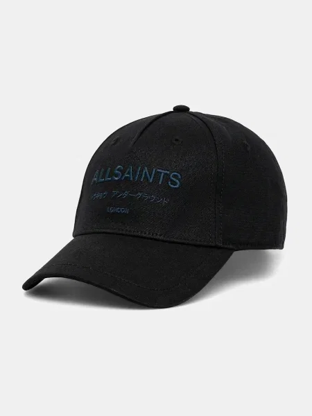 Шапка с козирка AllSaints с апликация бяло