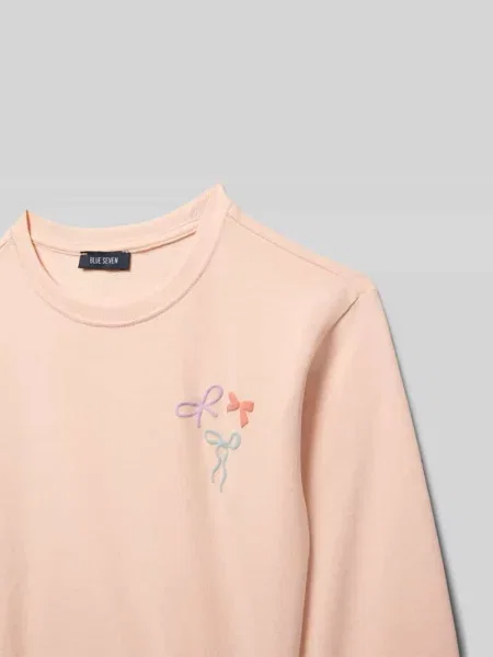 Bluza z okrągłym dekoltem i nadrukiem z motywem Blue Seven różowa