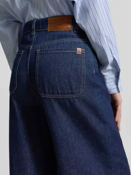 Spodnie z szerokimi nogawkami krój loose fit Jeansy z czystej Model VEGA' Weekend Max Mara granatowe