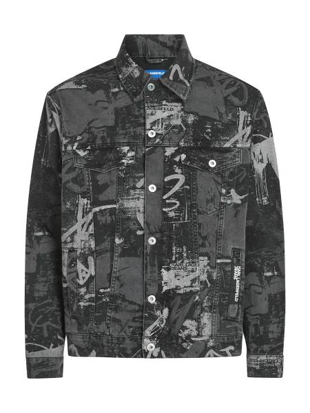 KARL LAGERFELD JEANS Geacă de primăvară-toamnă gri denim / gri deschis / denim negru