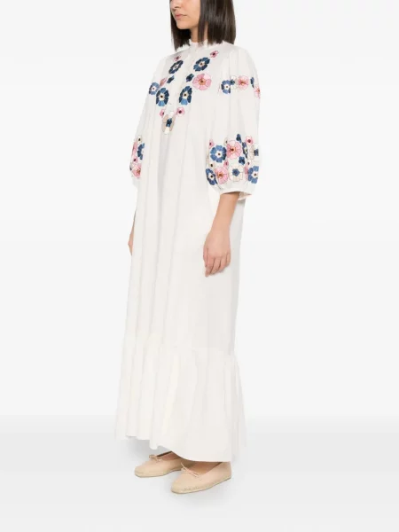 Rochie Antik Batik cu model floral cu volane