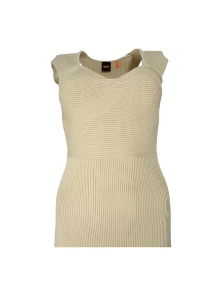 Sukienka Hugo Boss beżowa