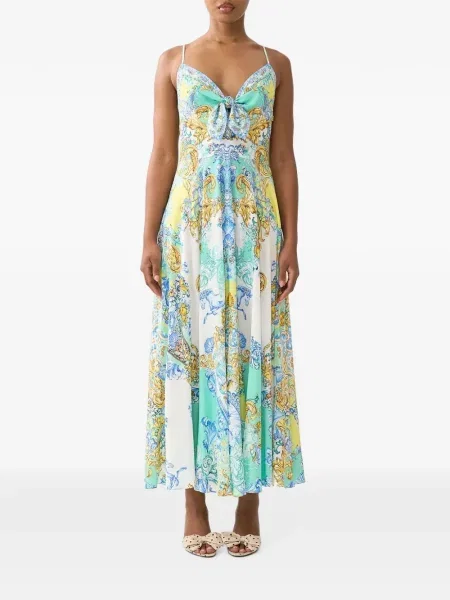 Rochie midi Camilla cu legături alb