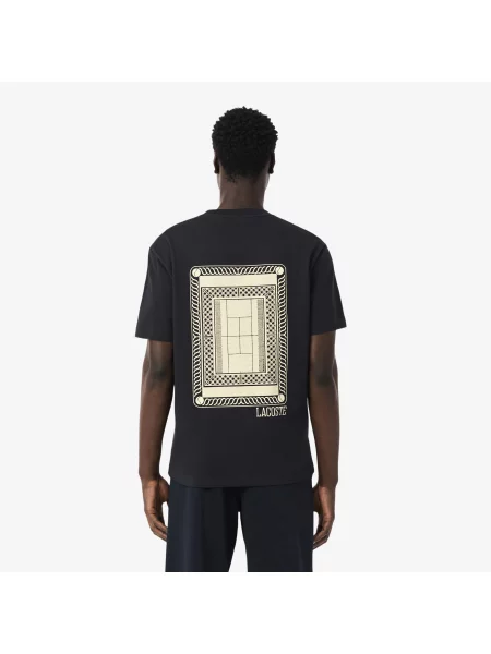 Lacoste T-Shirt Z Nadrukiem Z Dżerseju szary