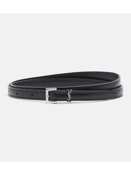 Cu centură curea Saint Laurent din piele negru