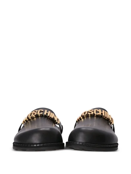Papuci tip mules Moschino din piele negru