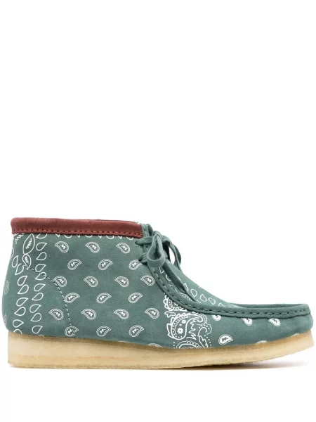 Botine Clarks Originals cu șireturi din dantelă verde
