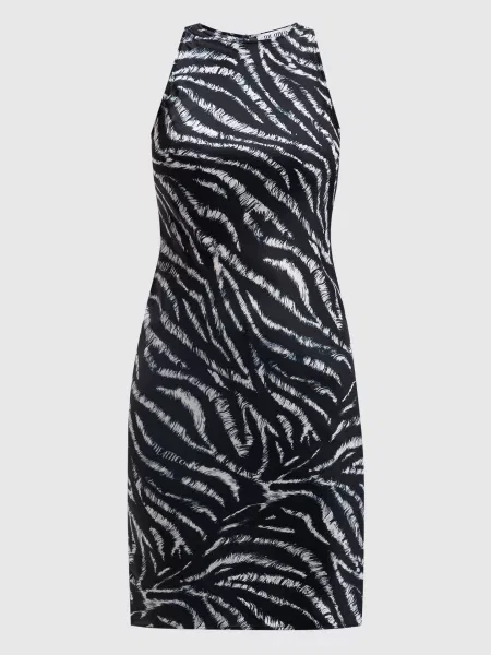 Платье мини The Attico с принтом черное