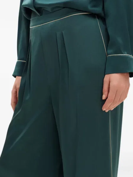Pantaloni Eres de mătase verde