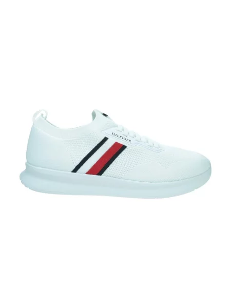 Ușor pantofi Tommy Hilfiger tricotate alb