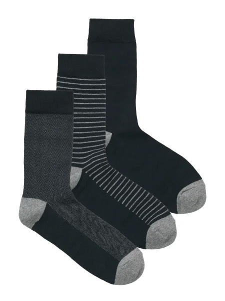 JACK & JONES Nogavice nočno modra siva