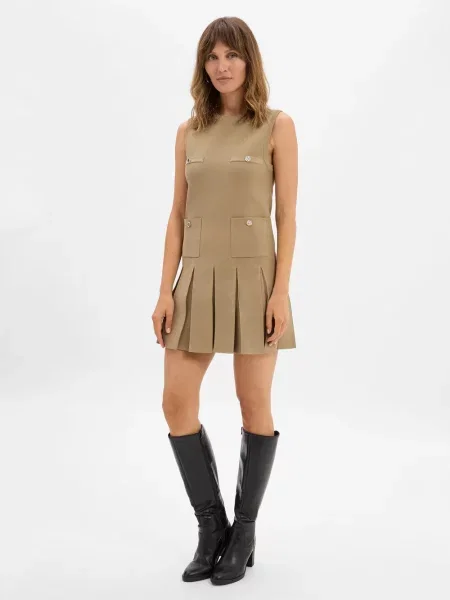 EDITED sukienka z dzianiny Amani Kobiety jednolity 36 brązowy