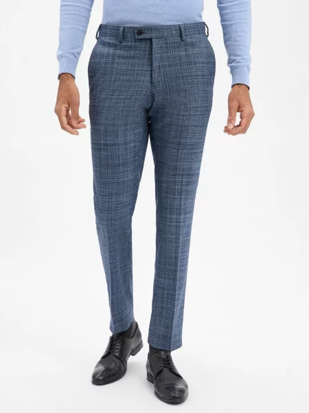 Andrew James Spodnie Mitch Mężczyźni Modern Fit marmurkowy 24 niebieski