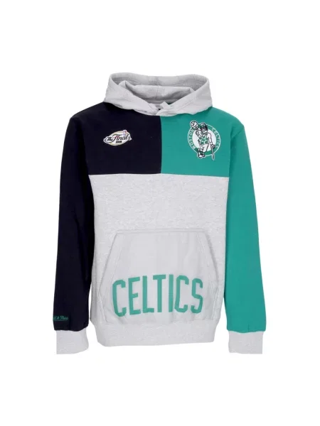 Bluza z kapturem Mitchell & Ness z kapturem wiązana polarowa szara