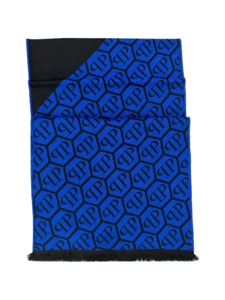 Fular Philipp Plein cu franjuri negru