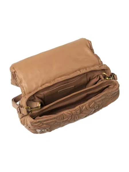 Torebka crossbody Munthe skórzana brązowa