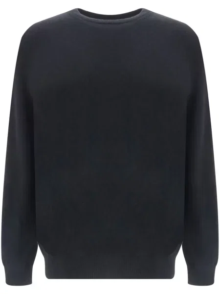 Sweter Zegna z okrągłym dekoltem czarny