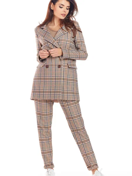 Sacou Awama în carouri maro