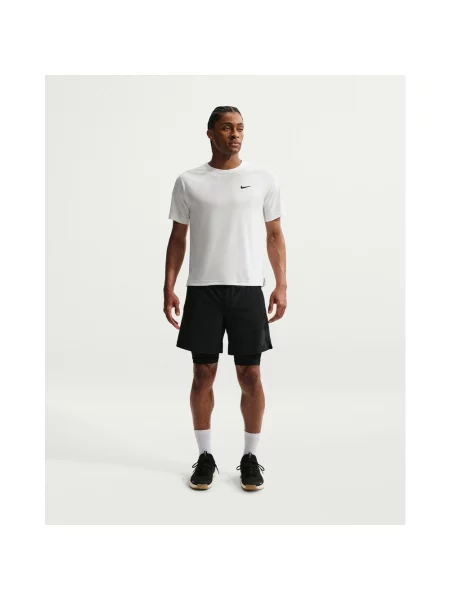 Koszulka z krótkim rękawem Nike Flex Dri-FIT biało czarna S biała