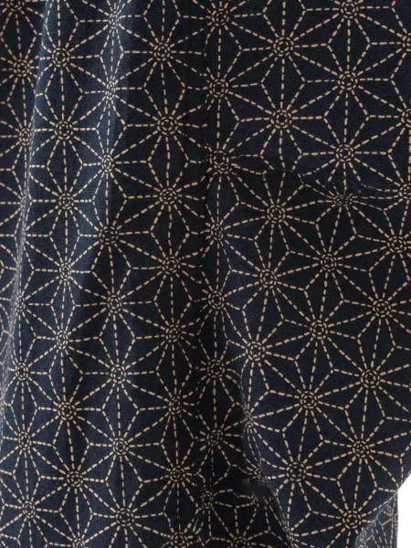 Pantaloni Maharishi cu imprimeu geometric albastru