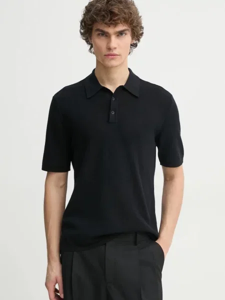 Rag & Bone tricou polo barbati neted negru