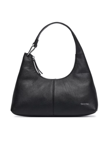 Kabelka Calvin Klein Slouchy Leather Shoulder Bag čierna
