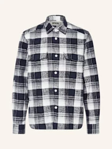 Drykorn Flanelová Svrchní Košile Gunray tmavě modrá/ režná modrá