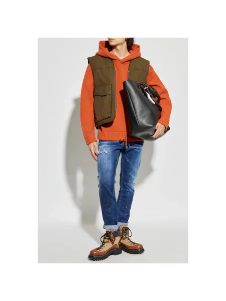 Sweter Dsquared2 wełniany pomarańczowy