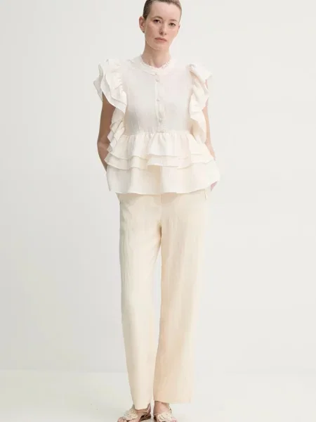 Блузка MUNTHE FULTON однотонна бежевий