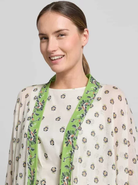 Kardigan z otwartym przodem i rękawami kimono Marc Cain zielony