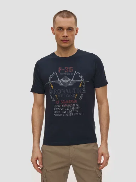 Granatowy T-shirt Aeronautica Militare