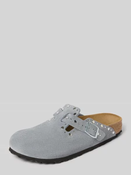 Chodaki z naturalnej skóry z ozdobnymi nitami model Boston Rivet' Birkenstock