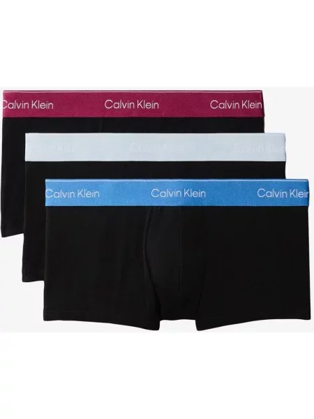 Bokserki Calvin Klein Icon Cotton Stretch 3 sztuki brązowy czerwony S czarne