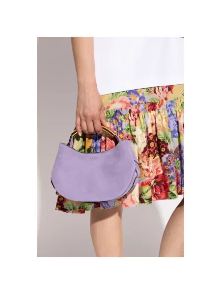 Torebka Moschino skórzana fioletowa