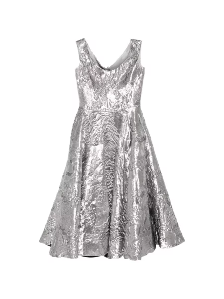 Sukienka Isabel Sanchis w kwiatki z nadrukiem garniturowa srebrna