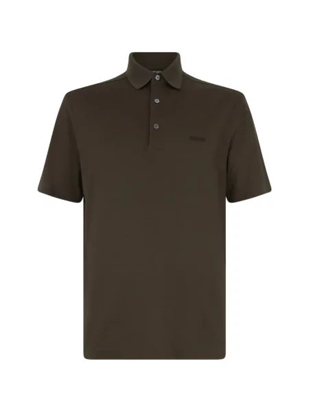 Scurt tricou polo Zegna cu mâneci scurte maro