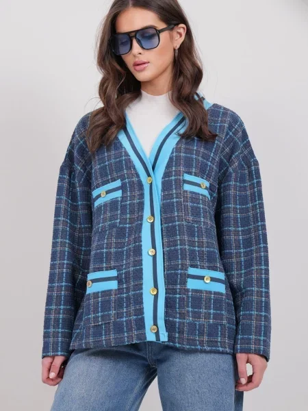 Trend Alaçatı Stili Geacă de primăvară-toamnă / bleumarin / azuriu bej