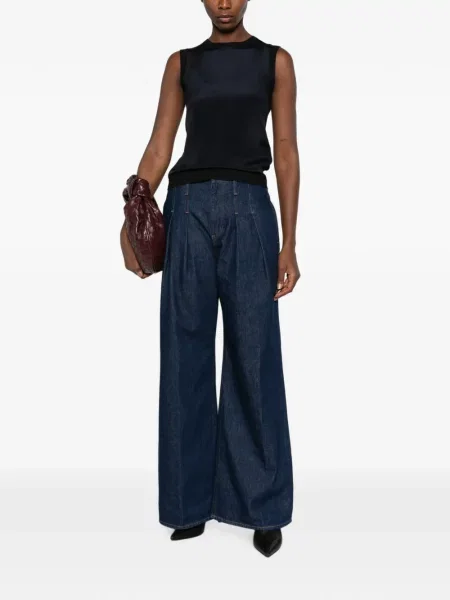 Top Max Mara fără mâneci albastru