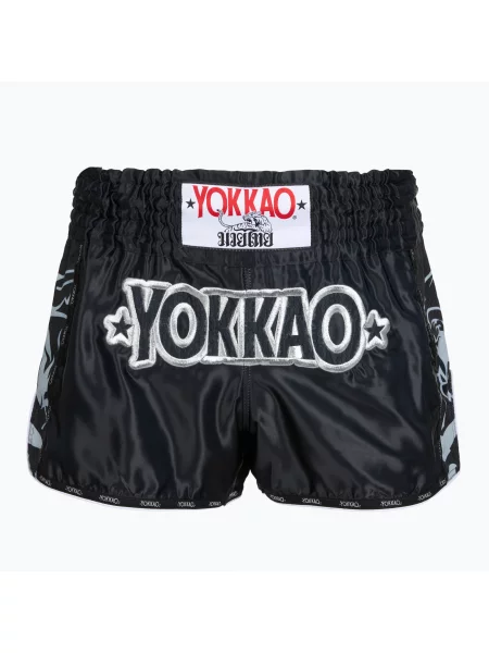 Pantaloni scurți de antrenament pentru bărbați YOKKAO Original Muay Thai black negru
