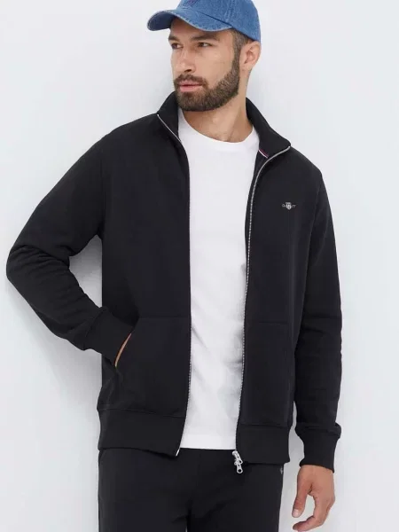 Dukserica Gant za muškarce bez uzorka crna