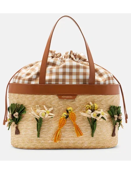 Geantă shopper Aquazzura bej