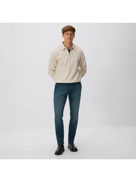 Reserved Džíny slim se sepraným efektem indigo jeans