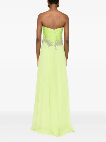 Rochie Gemy Maalouf cu volane de costum verde