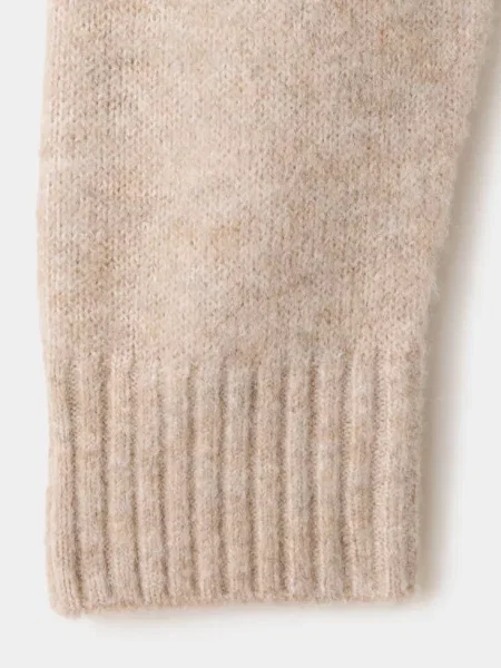 Sweter z dzianiny oversize Dzieci lata MANGO KIDS beżowy