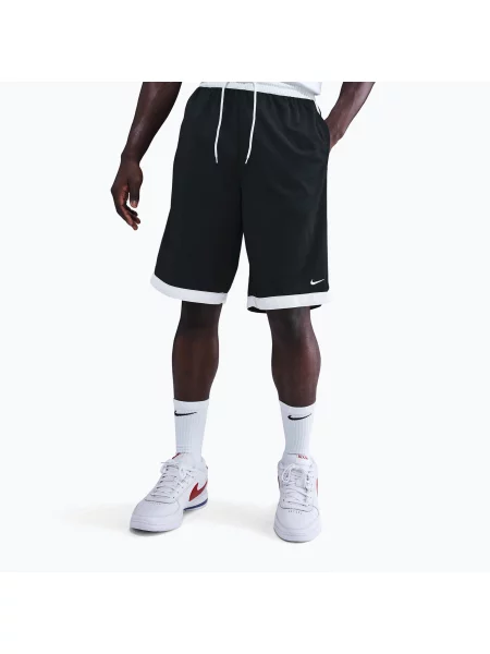 Pantaloni scurți de baschet pentru bărbați Nike DNA Academy Dri-FIT black/white/white alb