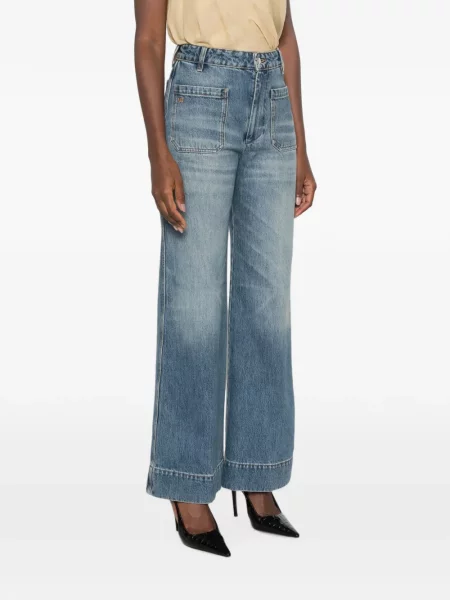 Blugi cu picior larg Victoria Beckham albastru